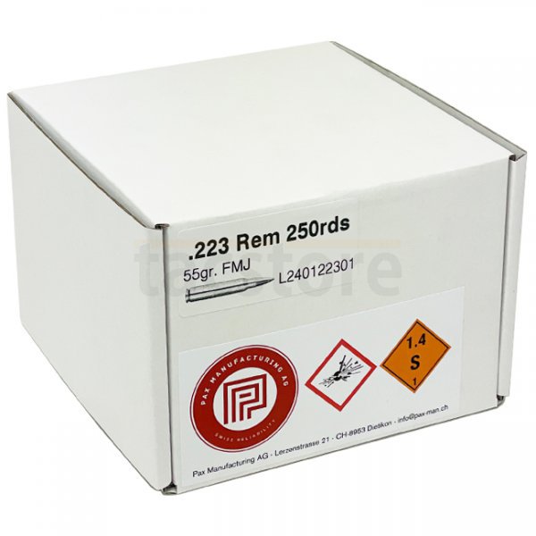 PAX .223 Rem 55gr FMJ 250pcs