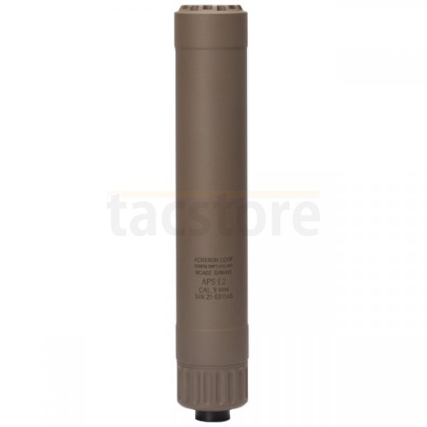 Acheron APS E2 Suppressor 9x19mm - 1/2''-28 UNEF - Dark Earth