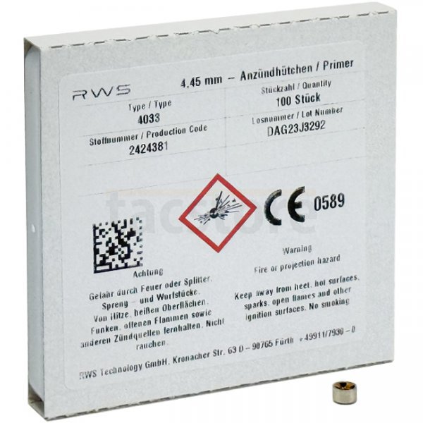 RWS 4.45mm Primer  Small Rifle 100pcs
