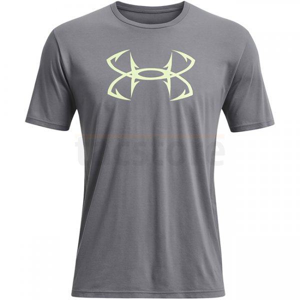 Under Armour Fish Hook Logo T-Shirt - Titan Grey / Sonic Yellow - 2XL