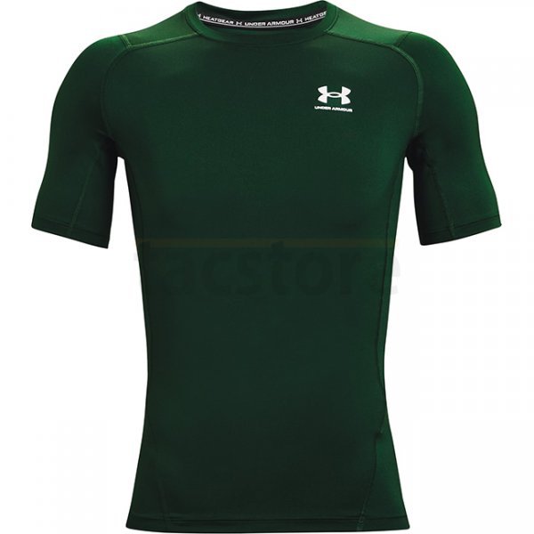 Under Armour Mens HeatGear Compression Short Sleeve - Green - XL