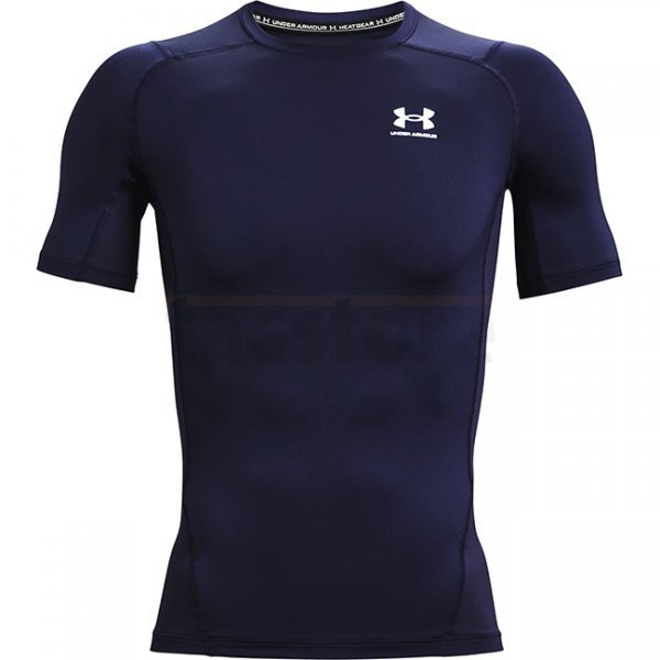 Under Armour Mens HeatGear Compression Short Sleeve - Navy Blue - 3XL