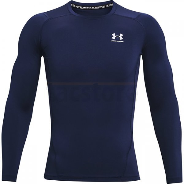 Under Armour Mens HeatGear Compression Long Sleeve - Navy Blue - L