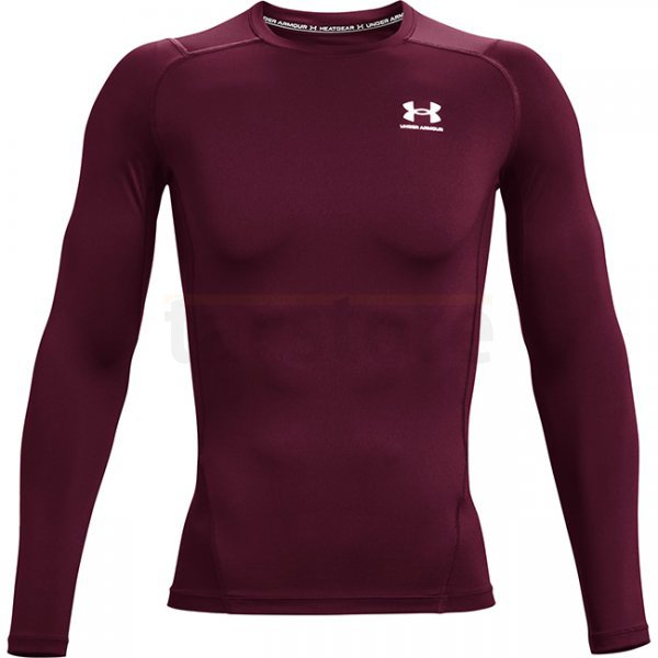 Under Armour Mens HeatGear Compression Long Sleeve - Maroon - L