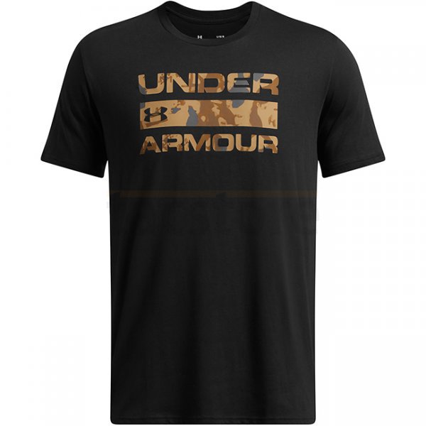 Under Armour Mens Stacked Logo Fill T-Shirt - Black / Camel - 3XL