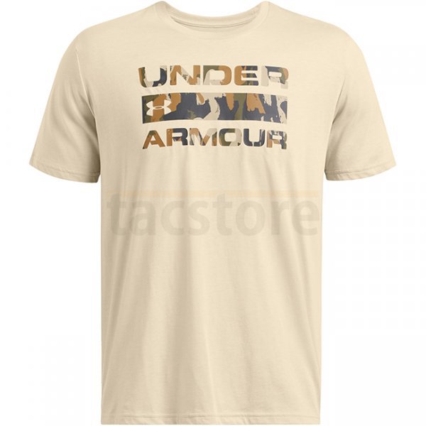 Under Armour Mens Stacked Logo Fill T-Shirt - Khaki Base / Timberwolf Taupe - 3XL
