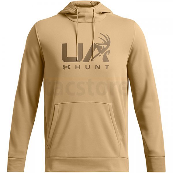 Under Armour Mens Armour Fleece Hunt Logo Hoodie - Camel - 2XL
