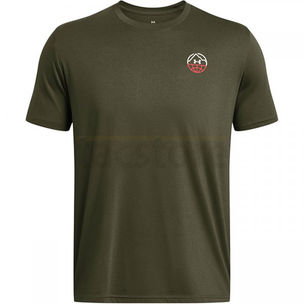 Under Armour Mens Outdoor Cube Short Sleeve - Marine OD Green / Summit White - S
