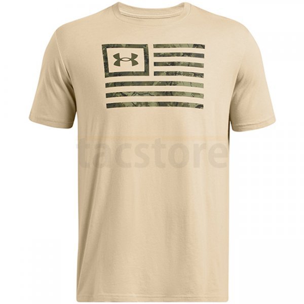 Under Armour Mens Freedom Flag Printed T-Shirt - Desert Sand - 3XL