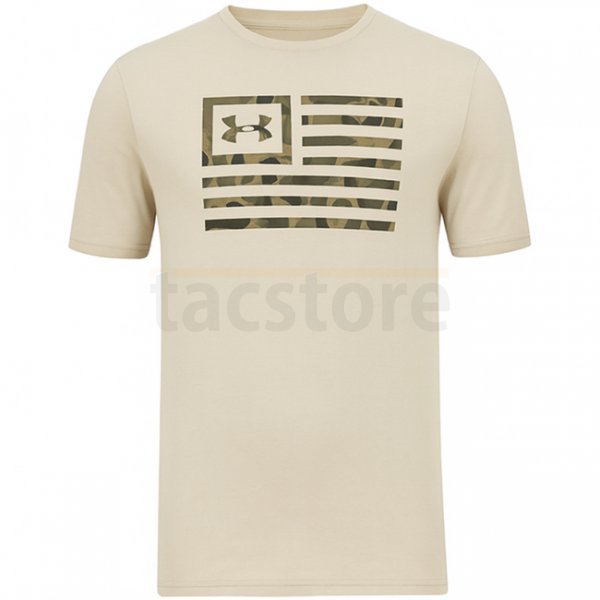 Under Armour Mens Freedom Flag Printed T-Shirt - Desert Sand / Bayou - M