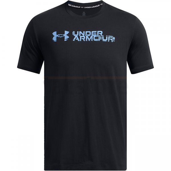 Under Armour Mens Sliced Wordmark Short Sleeve - Black / Blue - L