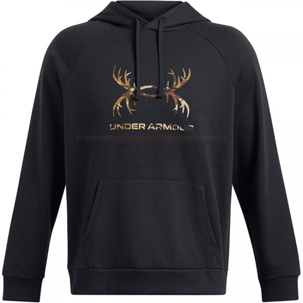 Under Armour Mens Rival Fleece Antler Hoodie - Black - 2XL