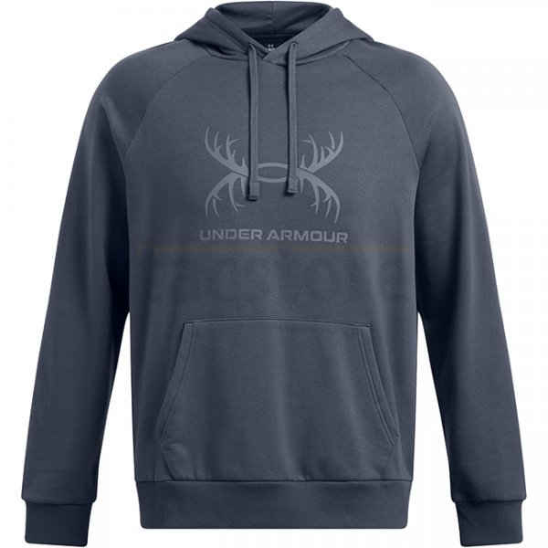 Under Armour Mens Rival Fleece Antler Hoodie - Downpour Grey / Gravel - 2XL