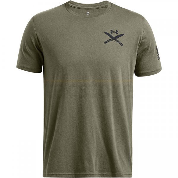 Under Armour Mens Freedom Spine T-Shirt - Marine OD Green / Black - L