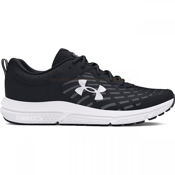Under Armour Mens Charged Assert 10 Running Shoes - Black / White - 12.5