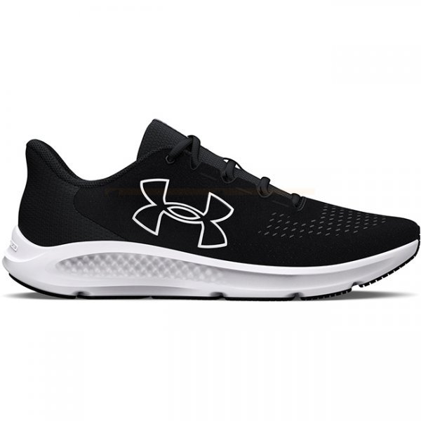 Under Armour Mens Charged Pursuit 3 Big Logo Running Shoes - Black / White - 13