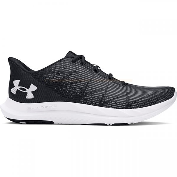 Under Armour Mens Charged Speed Swift Running Shoes - Black / White / White - 13