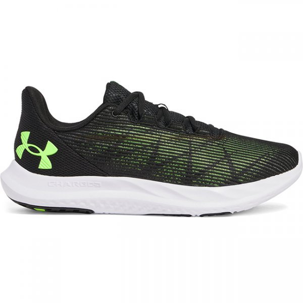 Under Armour Mens Charged Speed Swift Running Shoes - Black / Black / Hyper Green - 12