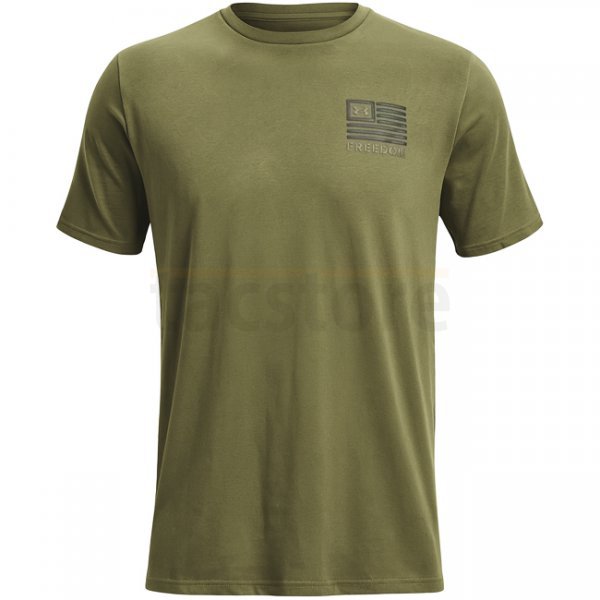 Under Armour Mens Freedom Left Chest T-Shirt - Marine OD Green / Baroque Green - 2XL
