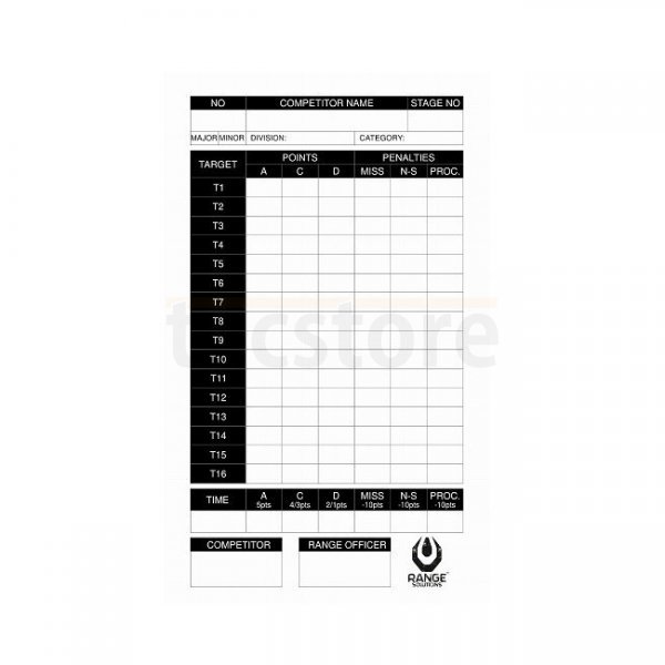 Range Solutions IPSC Score Sheet 100pcs