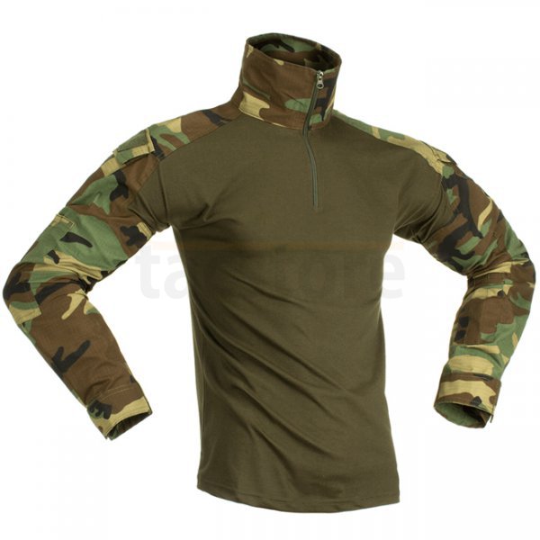 Invader Gear Combat Shirt - Woodland - XL