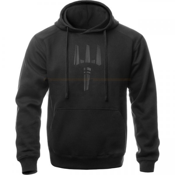 Pitchfork Casual Hoodie Black Print - Black - 2XL