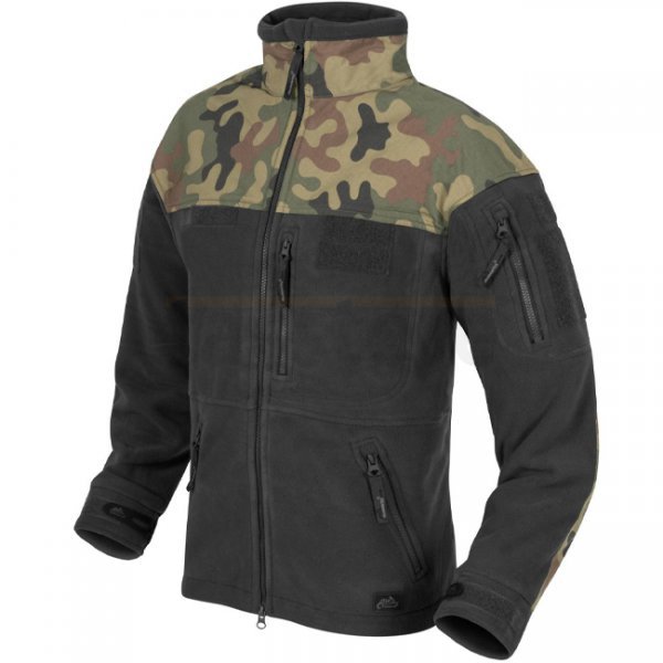 Helikon Polish Infantry Fleece Jacket - Black / PL Woodland - M