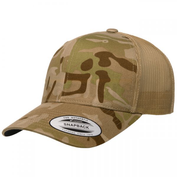 Flexfit Multicam Retro Trucker Snapback Cap - Multicam Arid / Tan