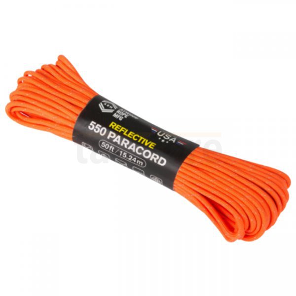 Atwood Rope 550 Paracord Reflective 50ft - Neon Orange