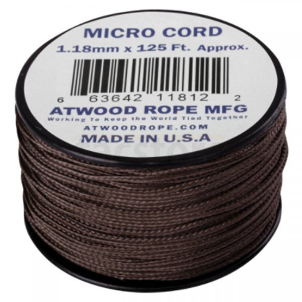 Atwood Rope Micro Cord 125ft - Brown