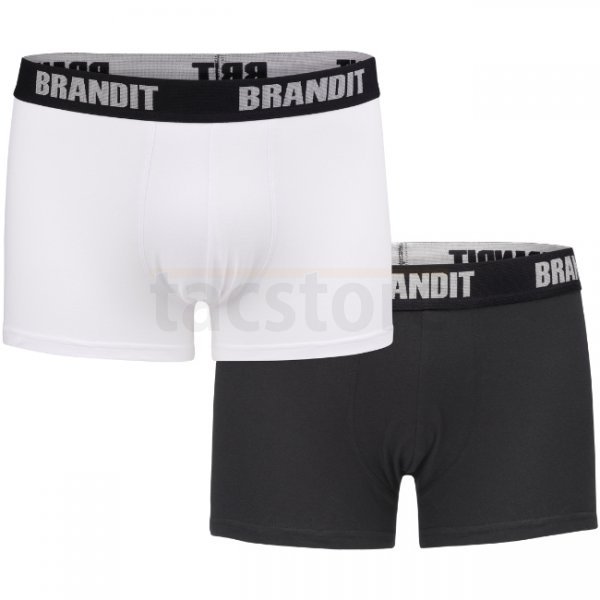 Brandit Boxershorts Logo 2-pack - White / Black - L