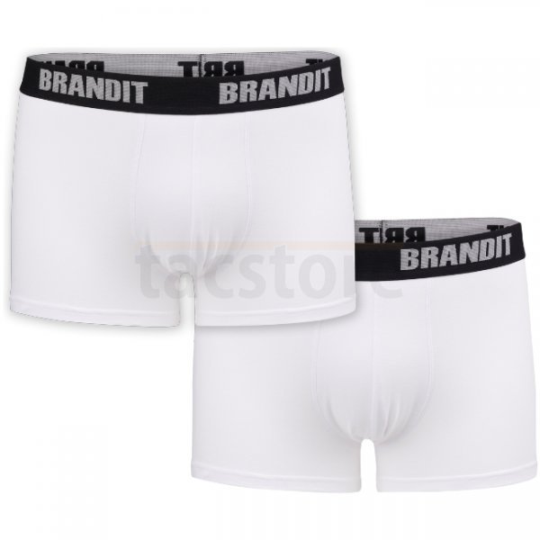 Brandit Boxershorts Logo 2-pack - White / White - M