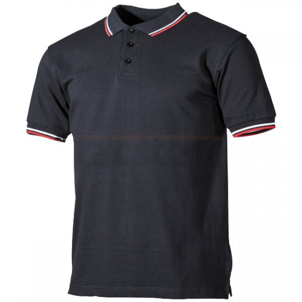 ProCompany Polo Shirt Buttoned Red & White Stripe - Black - S