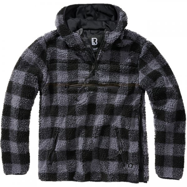 Brandit Teddyfleece Worker Pullover - Black / Grey - 4XL