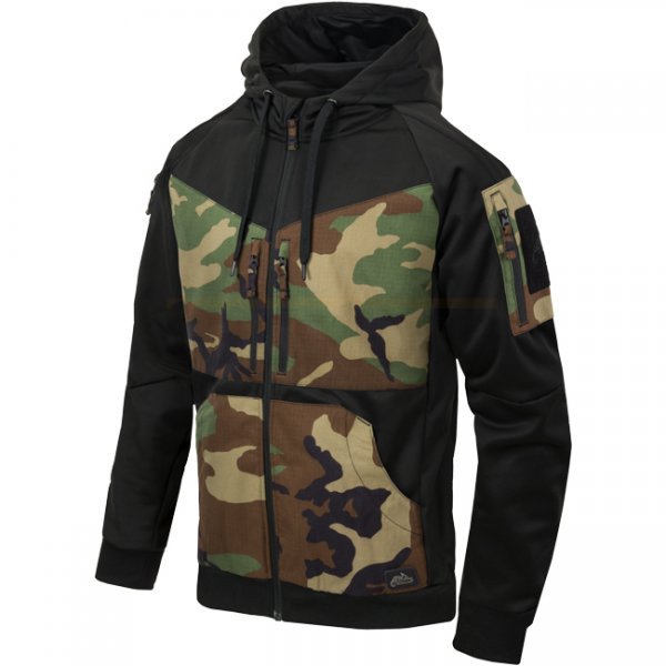 Helikon Rogue Tactical Hoodie FullZip - Black / US Woodland - S