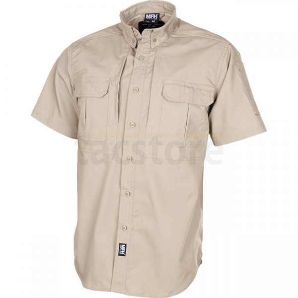MFHHighDefence ATTACK Shirt Short Sleeve Teflon Ripstop - Khaki - L