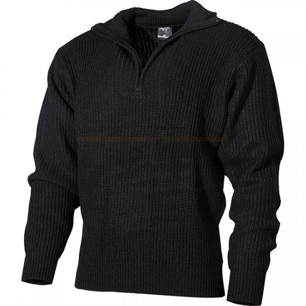 MFH TROYER Zippered Pullover - Black - XL