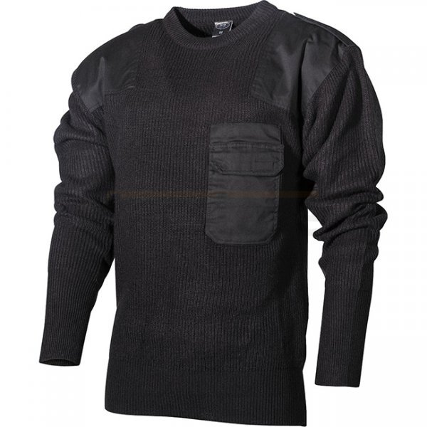 MFH BW Pullover Chest Pocket Polyacryl - Black - 48