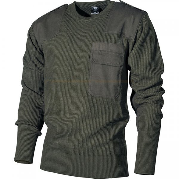 MFH BW Pullover Chest Pocket Polyacryl - Olive - 48