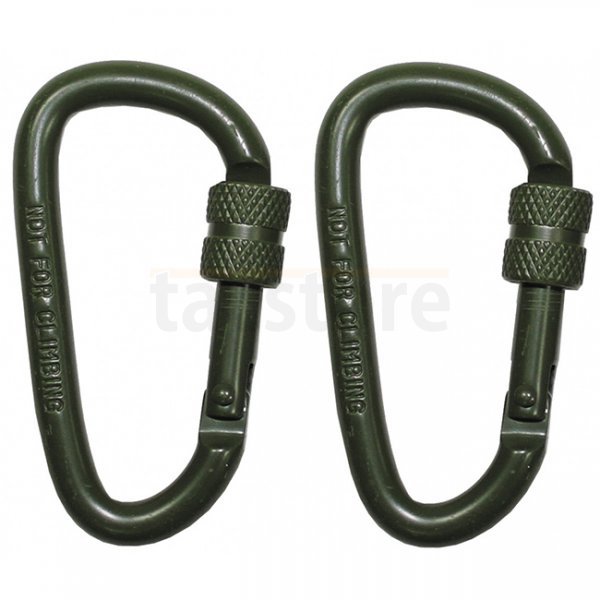 MFH Carabiner Screw Lock 60 mm 2 pcs - Olive