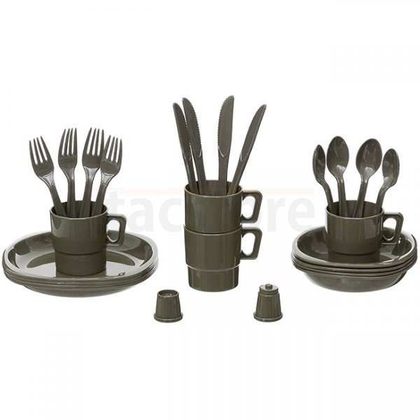 MFH Camping Plastic Mess Kit - Olive