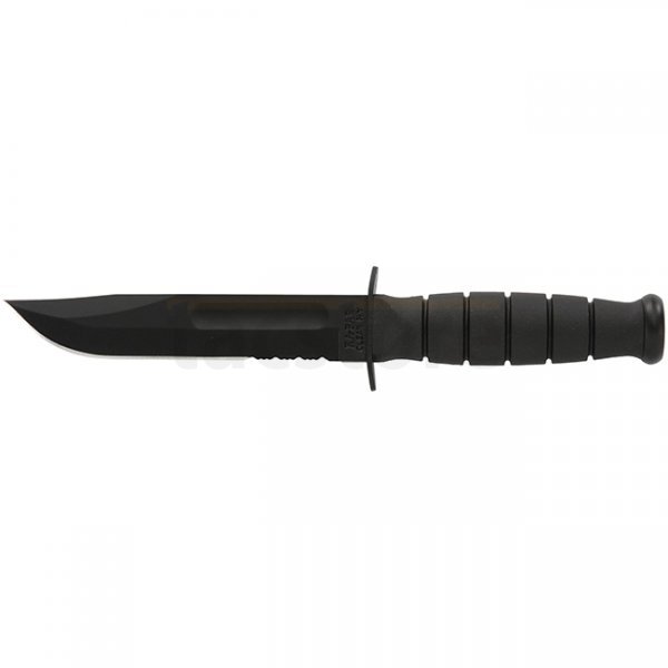 Ka-Bar Short Fighting Utility Knife Serrated Clip Point Blade & Leather Sheath