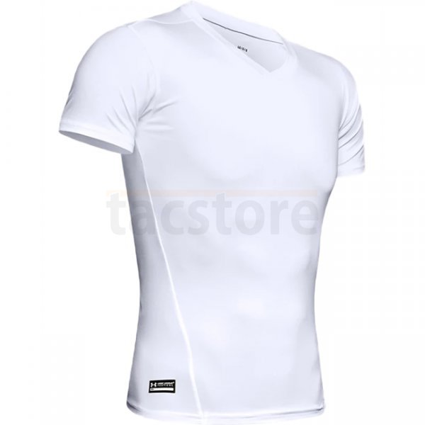 Under Armour Mens Tactical HeatGear Compression V-Neck T-Shirt - White - 2XL