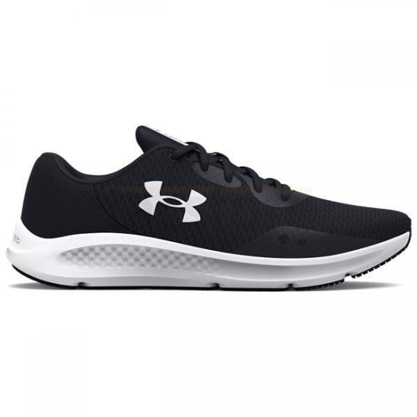 Under Armour Womens UA Charged Pursuit 3 Running Shoes - Black / White - 8