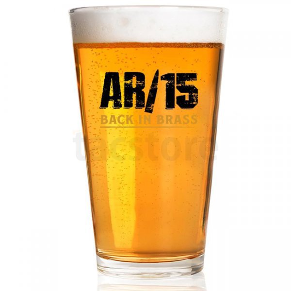 Lucky Shot Americana Pint Glass - AR 15 Back in Brass
