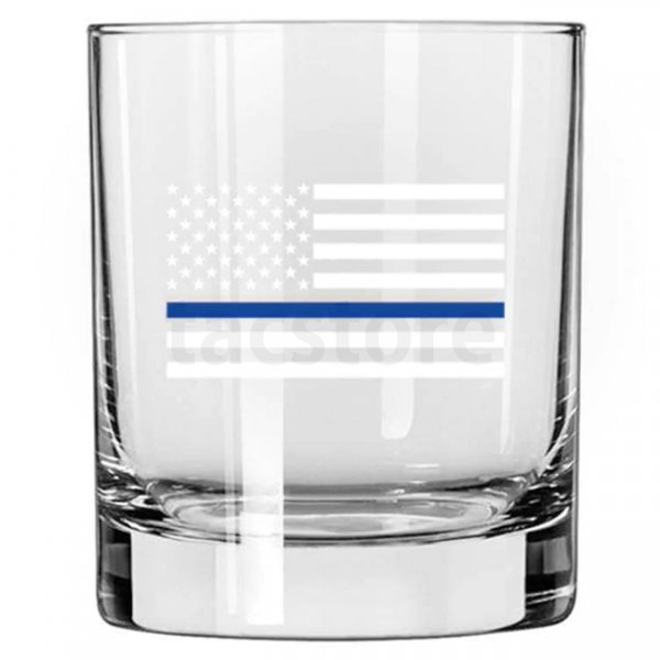Lucky Shot Americana Whiskey Glass - Police Flag
