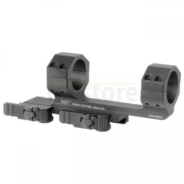 Midwest Industries 30mm QD 1.4 Inch Offset Scope Mount - 20 MOA - Black