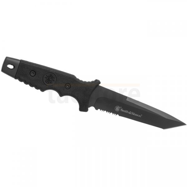 Smith & Wesson SW7S Fixed Blade Serrated Tanto - Black