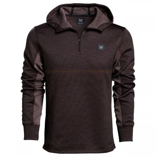 Vortex Frontier Limits 1/4 Zip Hooded Pullover - Brown - L