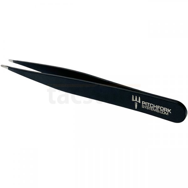 Pitchfork Point Tip Tweezers - Black